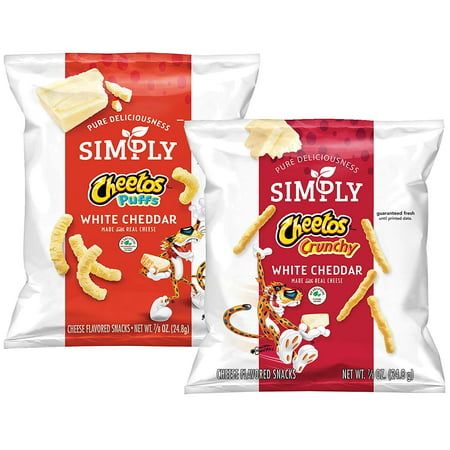 Photo 1 of -Simply Variety Pack Cheetos White Cheddar Puffs & Crunchy 0.875 Oz 36 Count
