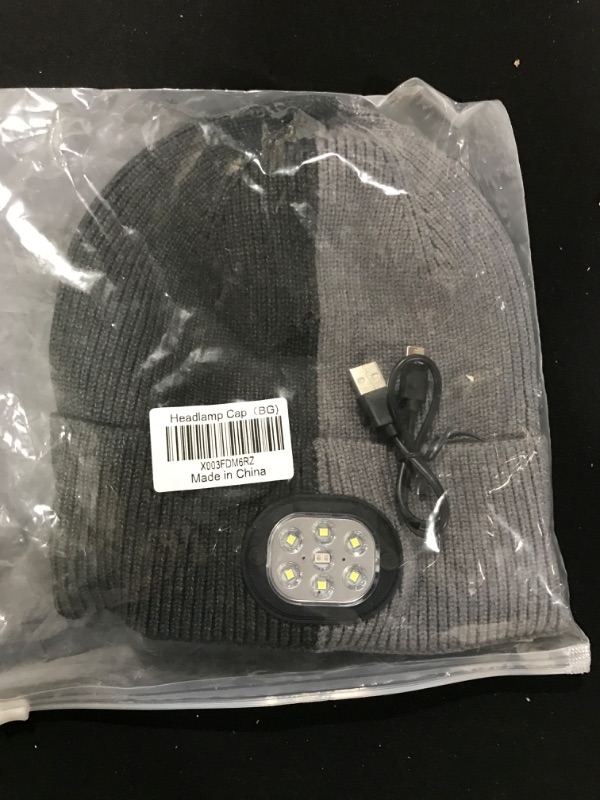 Photo 2 of AiParty Bluetooth Beanie Hat with Light, Unisex USB Rechargeable Winter Knitted Cap with Headphones and MIC for Teens Kids