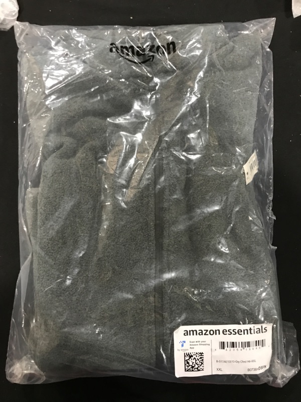 Photo 2 of [Size XX-Large] Amazon Essentials Boys and Toddlers' Polar Fleece Full-Zip Mock Jacket Polyester Charcoal Heather 