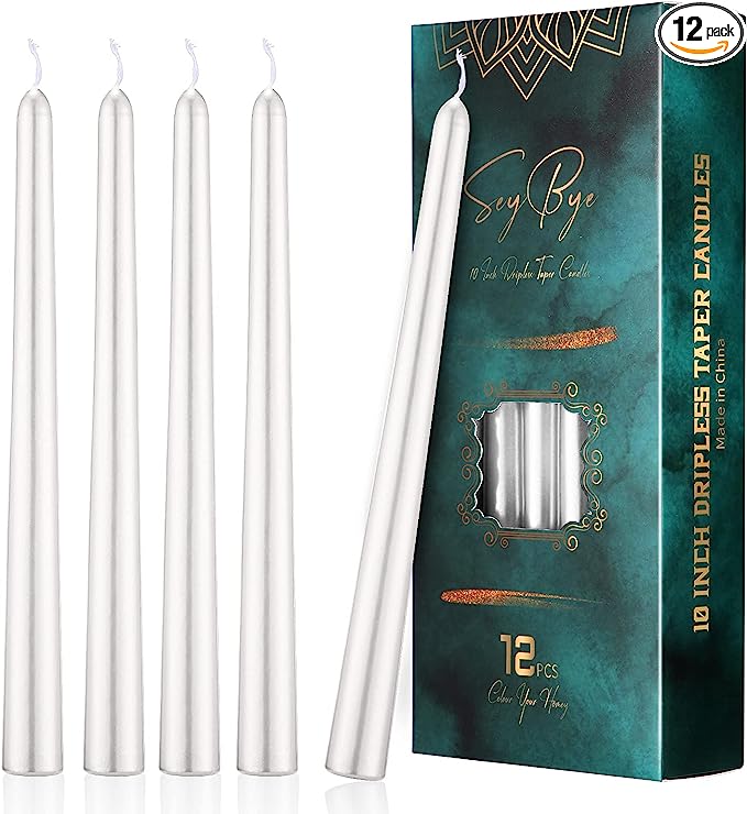 Photo 1 of 12 pack tall taper 10 inch dripless candles- 7.5 to 8 hour burn time
