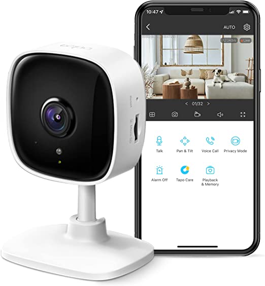Photo 1 of TP-Link Tapo 2K Indoor Security Camera for Baby Monitor, Dog Camera w/ Motion Detection, 2-Way Audio Siren, Night Vision, Cloud & SD Card Storage(Up to 256 GB), Works w/ Alexa & Google Home(Tapo C110)
