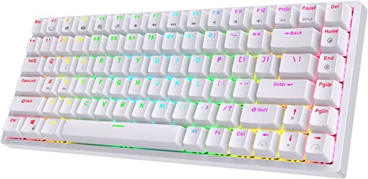 Photo 1 of RK ROYAL KLUDGE RK84 Wireless RGB 75% Triple Mode BT5.0/2.4G/USB-C Hot Swappable Mechanical Keyboard, 84 Keys Bluetooth Gaming Keyboard w/High-Capacity Battery, Quiet Red Switch
