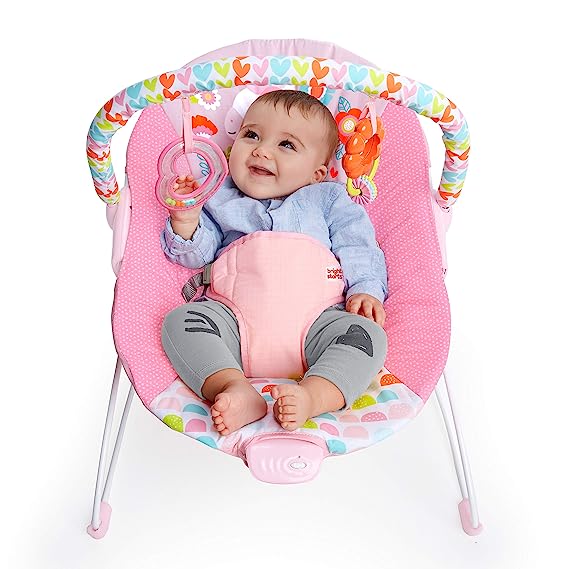 Photo 1 of Bright Starts Fanciful Fantasy Unicorn 3-Point Harness Vibrating Baby Bouncer with -Toy bar
