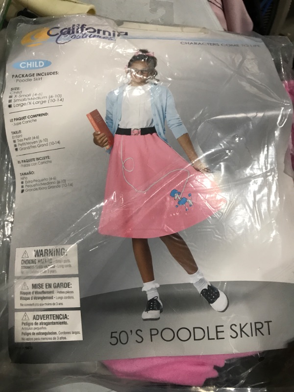 Photo 1 of California Costumes 50's Pink Poodle Skirt Child Costume Large / Extra Large