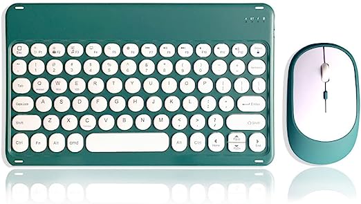 Photo 1 of Bluetooth Keyboard and Mouse Combo, Ultra Slim Rechargeable Wireless Bluetooth Keyboard and Mouse for Android Tablets Smartphones, iOS iPhone,IPad,IPad Pro, Windows (Green)
