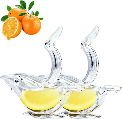 Photo 1 of 2PC Manual Lemon Juicer, Acrylic Manual Lemon Slice Squeezer, Portable Transparent Fruit Juicer-Prevents Seed Shedding, Bird Shape, Orange Lemon Lime Pomegranate Home Kitchen Bar Gadget
