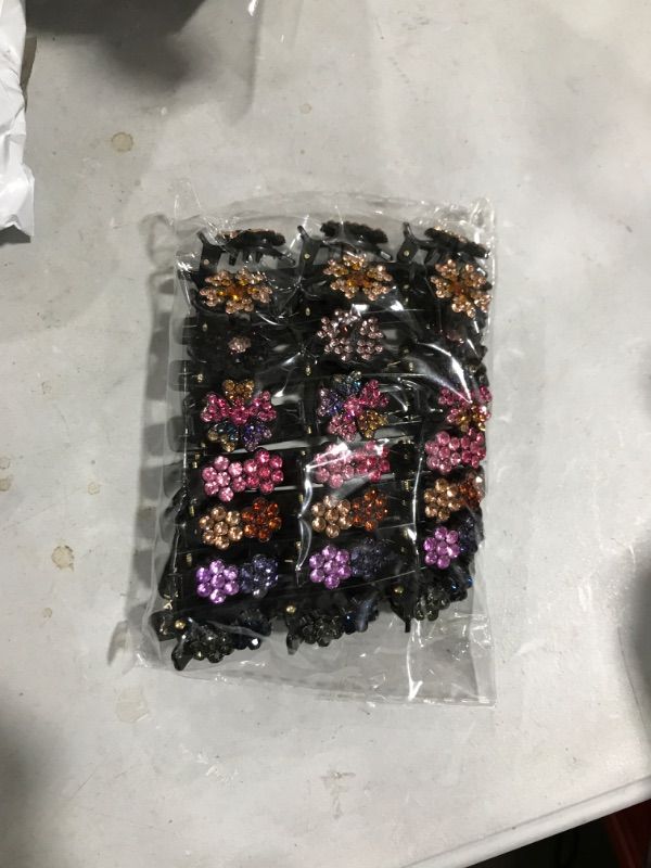 Photo 2 of 8 PCS Sparkling Crystal Stone Braided Hair Clips, Rhinestone Braided Hair Clips, Hairpin Duckbill Clip, With For Women and Girls
