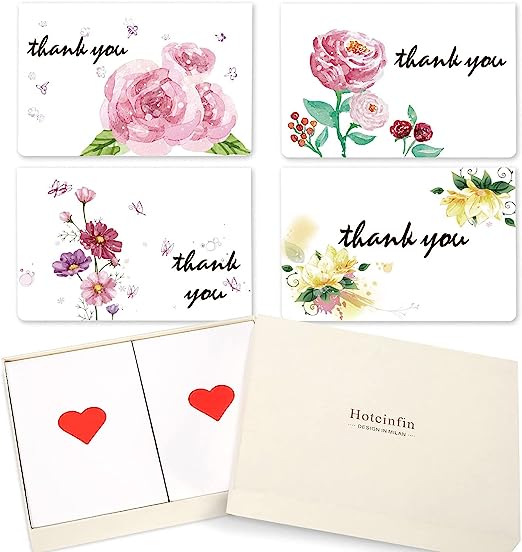 Photo 1 of Hotcinfin Thank You Cards Boxed,36 Set Holiday Gift Cards Assortment Bulk,Seasons Greeting Blank Cards and Envelopes,6 Watercolor Floral Note Cards for Business,Wedding,Baby Showers,Graduation 
