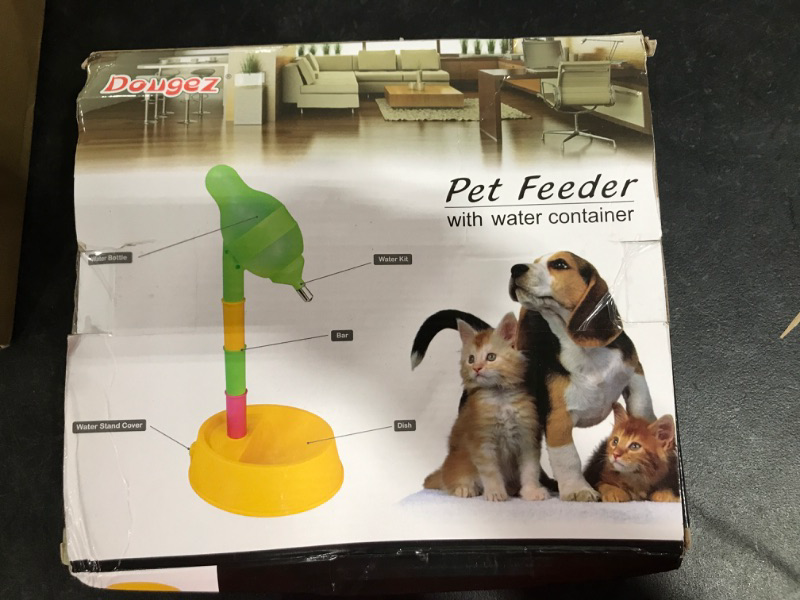 Photo 2 of  Pet Standing Water Dispenser Cat Dog Standing Bowl with Detachable Pole Automatically Feeding Water Height Adjustable