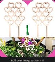 Photo 1 of 2 Packs Heart Trellis for Potted Plants Indoor,14.6 inch Small Wooden Houseplant Trellis for Climbing Plants Support
