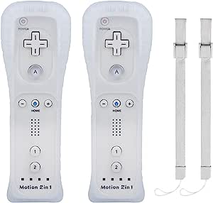 Photo 1 of 2 Pack Wii Remote Controller with Motion Plus, Wireless Controller for Nintendo Wii and Wii U, with Silicone Case and Wrist Strap, No Nunchucks
