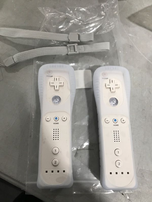 Photo 2 of 2 Pack Wii Remote Controller with Motion Plus, Wireless Controller for Nintendo Wii and Wii U, with Silicone Case and Wrist Strap, No Nunchucks
