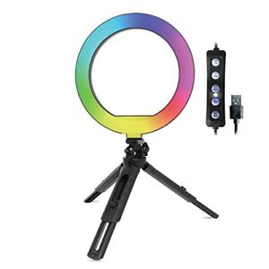 Photo 1 of CoreAudio 6" RGB Selfie Ring Light with Stand Color and White LED Ring