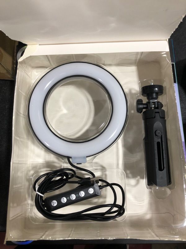 Photo 3 of CoreAudio 6" RGB Selfie Ring Light with Stand Color and White LED Ring