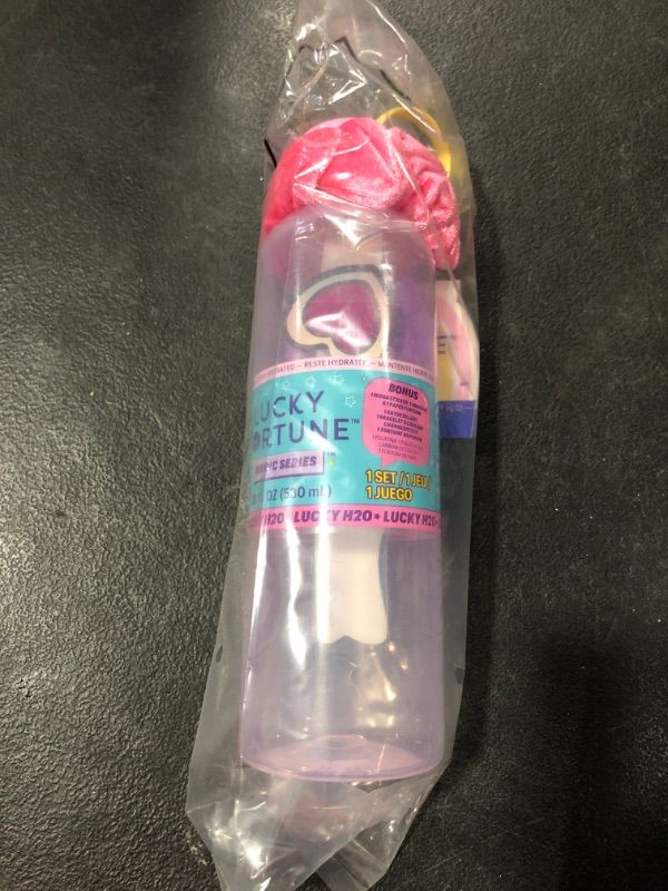 Photo 2 of WowWee Lucky Fortune Magic Series - Reusable Water Bottle, Stickers, Lucky Bracelet, & Scrunchy - Lucky H2O Water Bottle for Teens