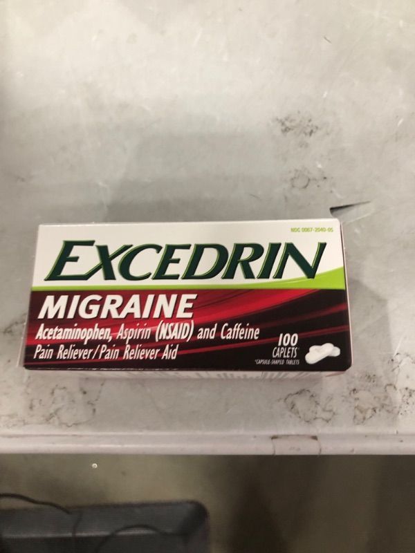 Photo 2 of Excedrin Migraine Pain Reliever Tablets 100 Ea--exp sep2025