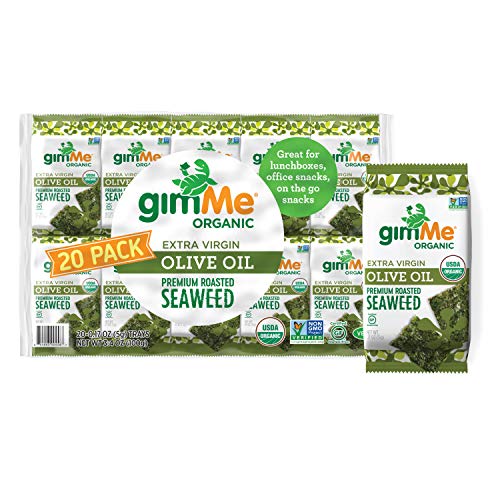 Photo 1 of 2pk of GimMe Organic Roasted Seaweed Sheets - Extra Virgin Olive Oil - 20 Count(40 total) - Keto, Vegan, Gluten Free - Great Source of Iodine and Omega 3’s - Healthy
BB: 06/28/23