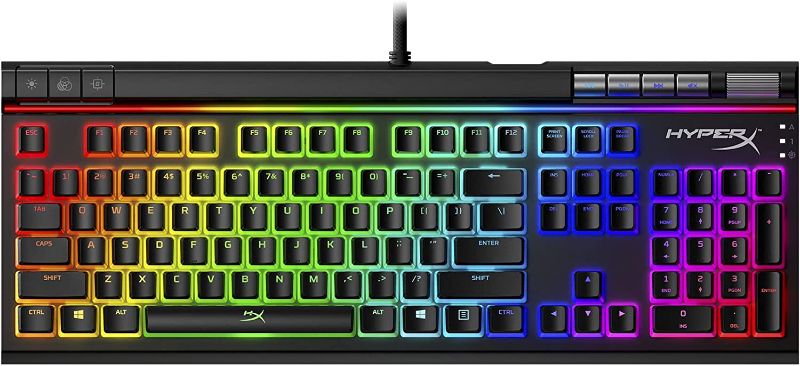 Photo 1 of HyperX Alloy Elite 2 – Mechanical Gaming Keyboard, Software-Controlled Light & Macro Customization, ABS Pudding Keycaps, Media Controls, RGB LED Backlit, Linear Switch, HyperX Red
