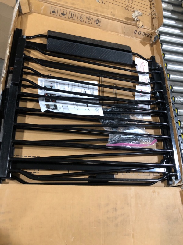 Photo 2 of 26-40 Inch Easy Install Extra Wide Pressure Mounted Metal Baby Gate, No Drilling, No Tools Required, with Wall Protectors and Extenders (Black)