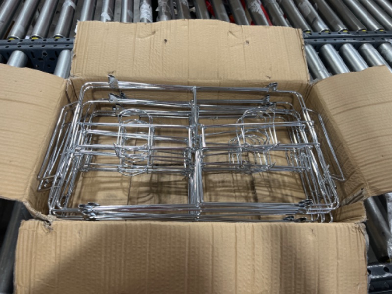 Photo 2 of 8 Pack Buffet Wire Rack Folding Chafing Stand Chrome Frame Serving Trays Food Warmer