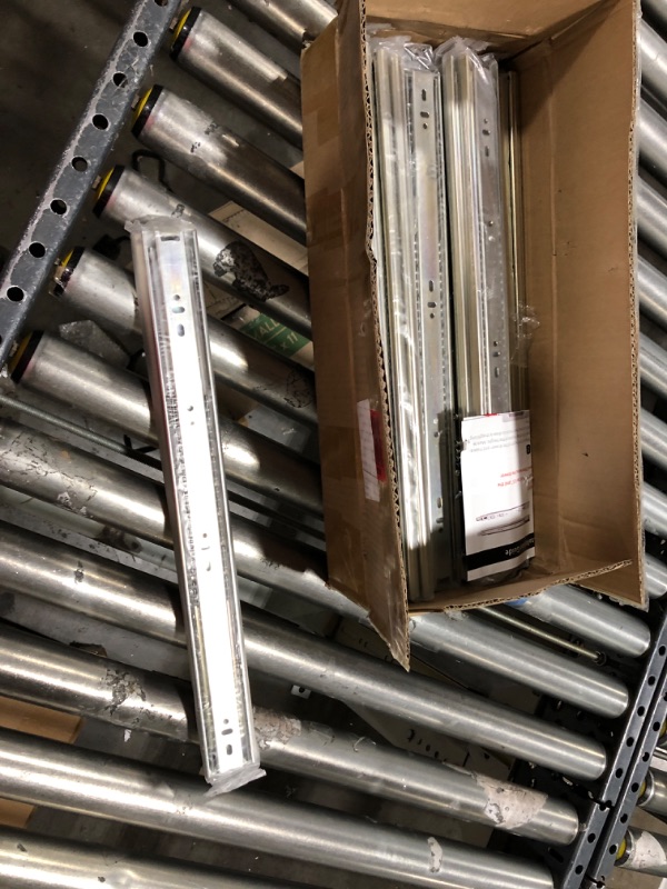 Photo 1 of 10 Pairs of 18 Inch Hardware 3-Section Full Extension Ball Bearing Side Mount Drawer Slides,100 LB Capacity Drawer Slide 18 Inch Zinc Plated