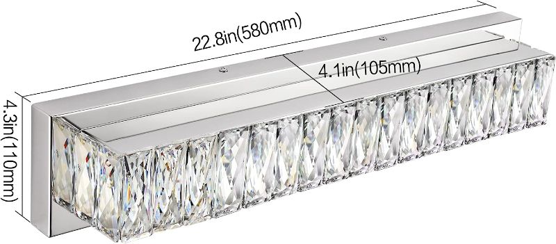 Photo 1 of ZUZITO Crystal Dimmable Bathroom Vanity Lighting Fixtures 7500 Modern LED Vanity Lights Over Mirror White Light
