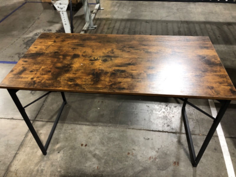 Photo 1 of 23.5in x 47in x 28.5in brown wood table w metal leg