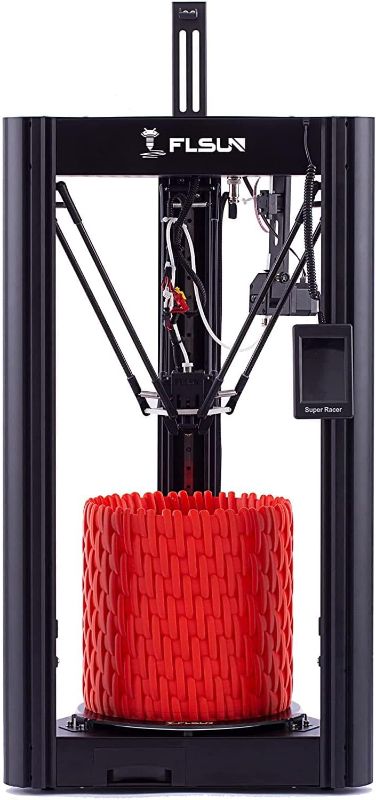 Photo 1 of Flsun 3D Printer Super Racer Fastest 200mm/s 2800+ Acceleration Printing Speed FDM Delta 3D Printers Pre-Assembly with Auto-Leveling 1.75mm PLA Printing Size 10.2x10.2x13 Inch
