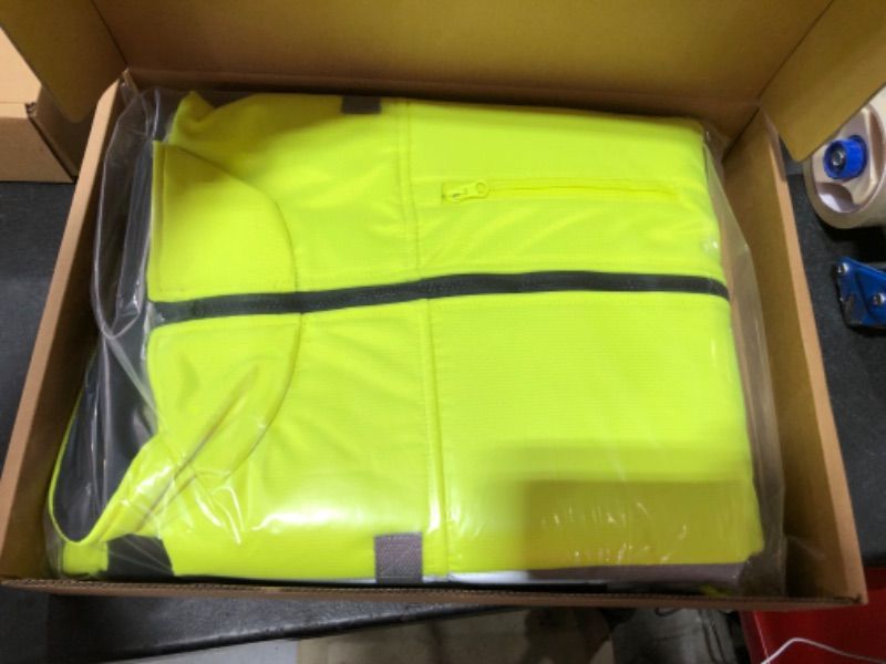 Photo 2 of AmazonCommercial Safety Jacket, Lime/Black, X-Large Size