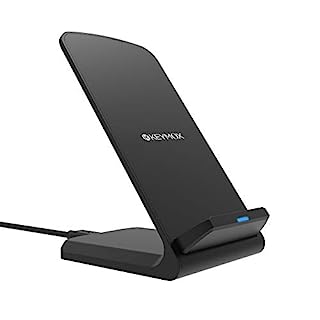 Photo 1 of Keymox Wireless Charger Stand, Qi-Certified for iPhone 12 SE, 11, 11 Pro, 11 Pro Max, XR, Xs Max, XS, X, 8, 8 Plus, 10W Fast-Charging Galaxy S20 S10 S9 S8, Note 10 Note 9 (No AC Adapter)