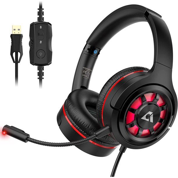 Photo 1 of Ankbit USB Gaming for PC Laptop PS4/PS5 w/Virtual 7.1 Stereo 3D Surround Sound, 50mm Drivers USB Gaming