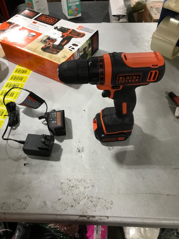 Photo 3 of BLACK+DECKER 12V MAX Cordless Drill/Driver (BDCDD12C) Cordless Drill Kit Only