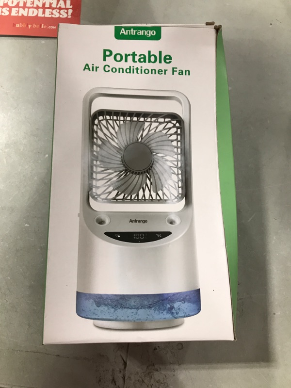 Photo 2 of Portable Air Conditioner Fan, Rechargeable Air Cooler with Aromatherapy, Humidifier, Adjustable Fan Blades & Oscillation Function, Personal Cordless Air Cooler Fan for Home, Room, Desk and Camping