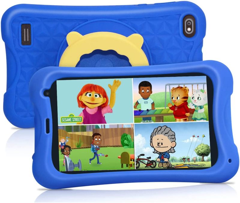 Photo 1 of JREN Kids Tablet, Tablet for Kids Ages 2-5, 7 Inch IPS FHD Display 1024 X 600, Android 12 Toddler Tablets Ram 2GB and 32GB Storage, Learning and Gaming,Dual Cameras, Kid-Proof Case Blue
