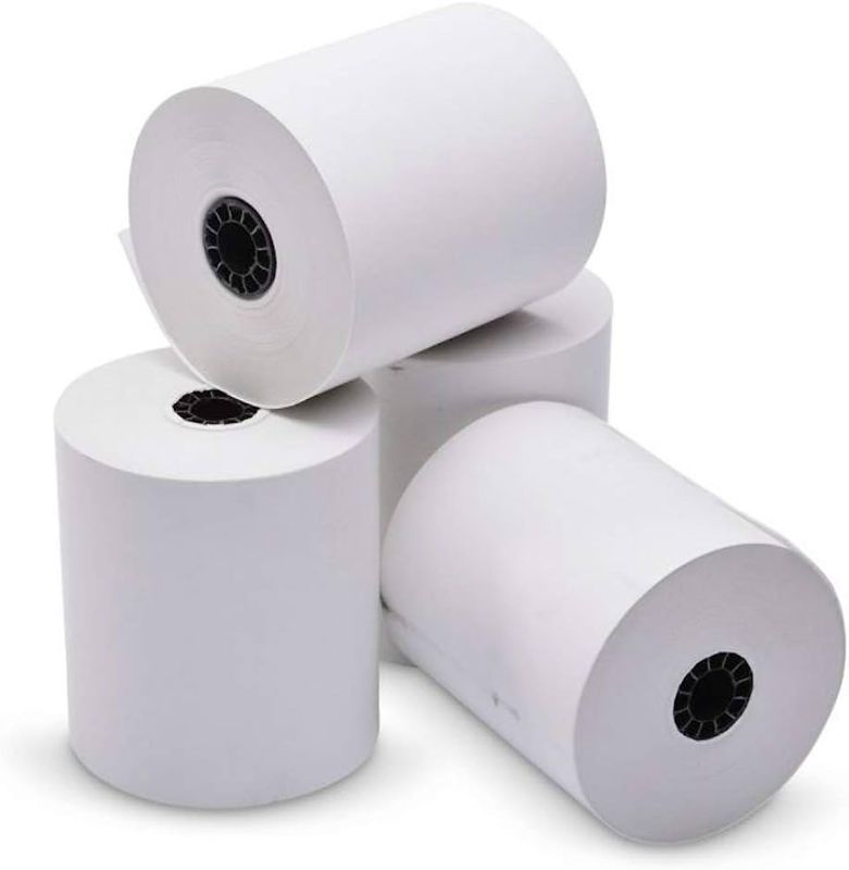 Photo 1 of Adding Machine Rolls, 2-1/4"x150', White Adding Machine/Calculator Roll 10 Key Tape Paper roll, 24 Rolls total 