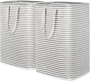 Photo 1 of 2 Pack Laundry Hamper Large Collapsible Laundry Baskets, Grey,2 x 72L *stock photo for reference*