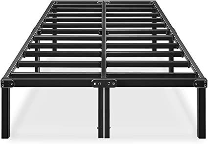 Photo 1 of  Metal Platform Bed Frame Queen Size Heavy Duty 14 Inch Beds No Box Spring Steel Slat Frames with Storage Black, AQ