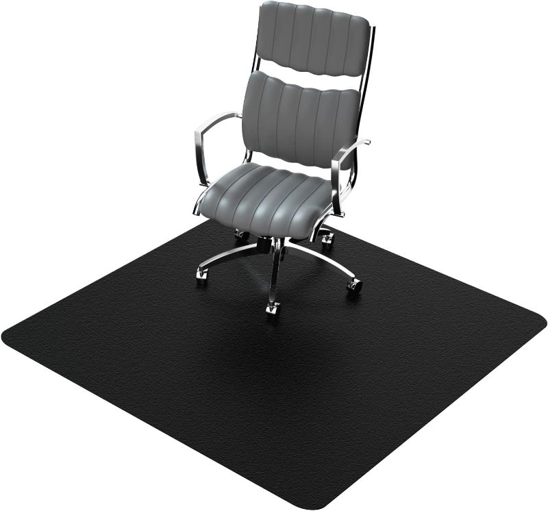 Photo 1 of Naturehydro Computer Desk Chair Mat for Hardwood Floor - 48" x 48" Black, Anti-Slip, Easy Glide Rolling Protection Floor Mat, ChairMats, BPA and Phthalates Free - Square
