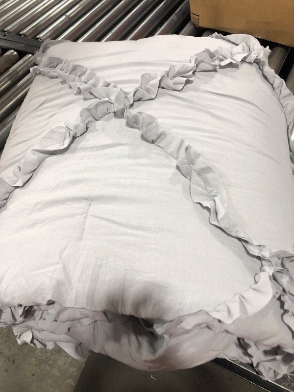 Photo 1 of  Comforter Set Queen  Gray Lace Ruffled 