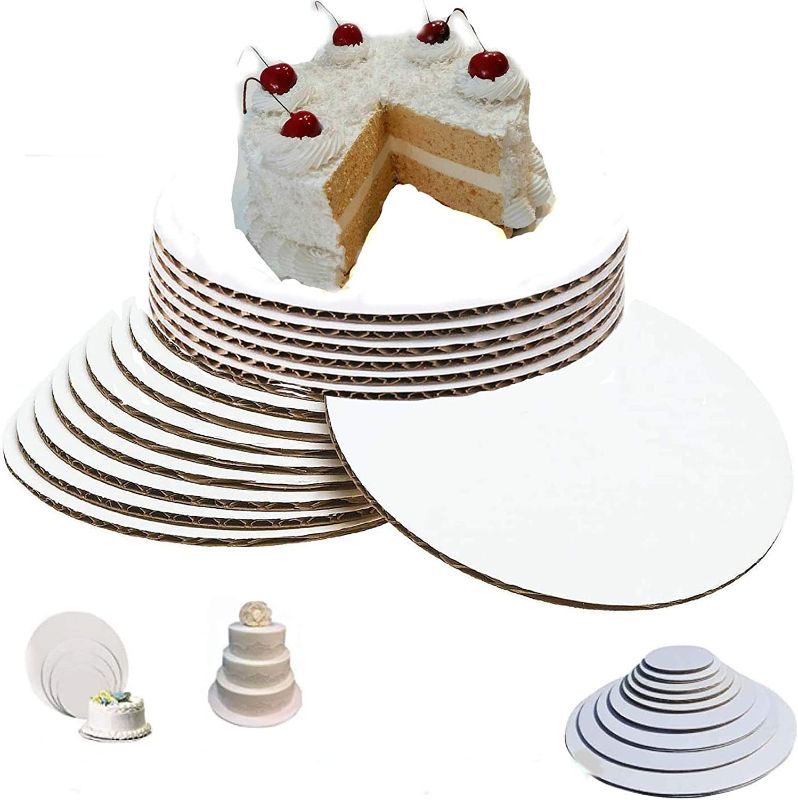 Photo 1 of (12" Pack of100) cake circles 12 inch pie circle 12 inch Pizza Circle Sturdy White Corrugated Cardboard, 100% Food Safe 12 inch cake circles cardboard 12 inch cake boards 12 inch cake circles bulk
