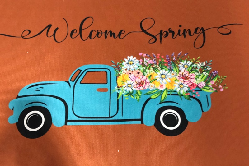 Photo 1 of "Welcome Spring" floor mat (Size 2'4 x 1'7)