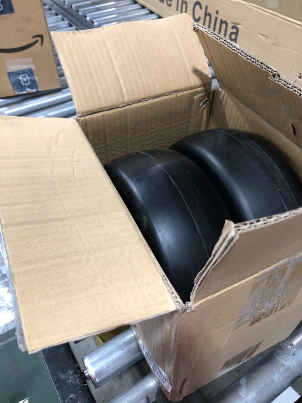 Photo 3 of 2 PCS 11x4.00-5" Flat Free Lawn Mower Tire on Wheel, 3/4" or 5/8" Bushing, 3.4"-4"-4.5 -5" Centered Hub, Universal Fit Smooth Tread Tire for Zero Turn Lawn Mowers, with Universal Adapter Kit