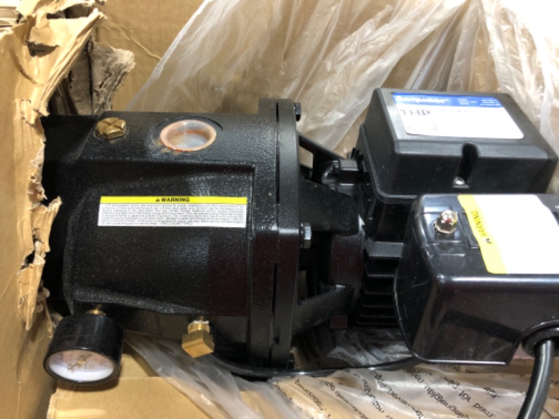 Photo 1 of Acquaer 1HP Shallow Well Jet Pump,Cast Iron, Well Depth Up to 25ft, 115V/230V Dual Voltage, Automatic Pressure Switch,Versatile Pump for Garden, Lawn, Farm