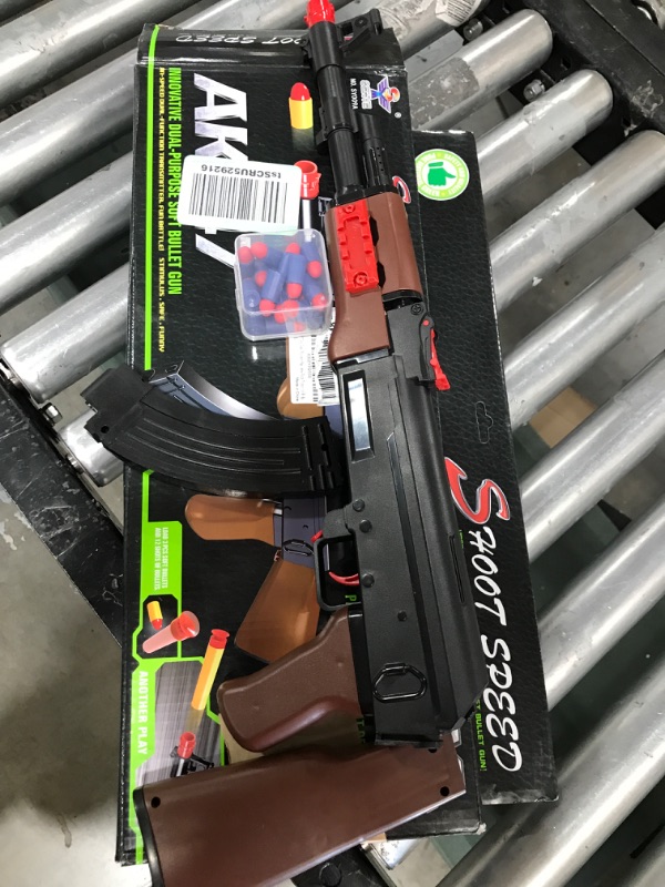 Photo 1 of AK 47 Toy Gun Machine Assault ak-47 Rifle Toy with Soft Bullet&Foam EVA Darts Airsoft Toy Tactical Army Game Boys Playset for Kids