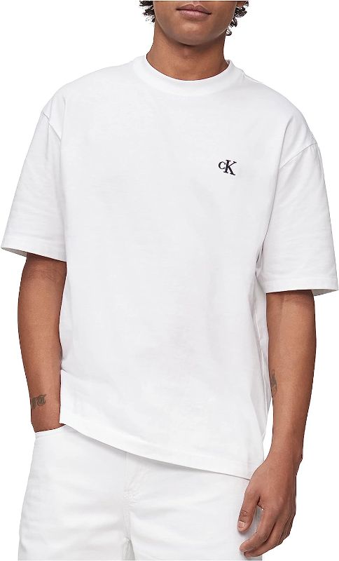 Photo 1 of Calvin Klein Men's Relaxed Fit Monogram Logo Crewneck T-Shirt