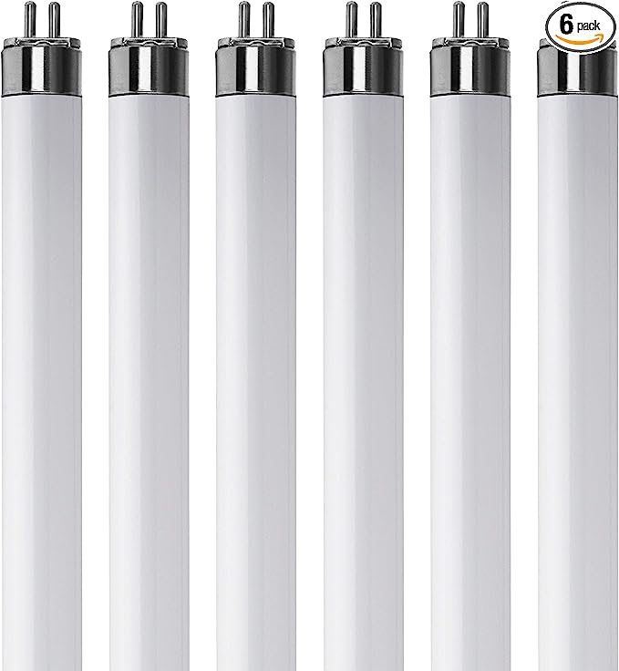 Photo 1 of (Pack of 6) F8T5/CW - T5 Fluorescent 4100K Cool White - 8 Watt - 12" Super Long Life Light Bulbs