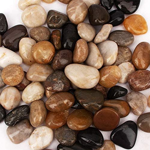 Photo 1 of [18 Pounds] Pebbles Aquarium Gravel River Rock, Natural Polished Decorative Gravel,Garden Ornamental River Pebbles Rocks, Mixed Color Fish Tank Stones?Polished Gravel for Landscaping (Multicolor) 