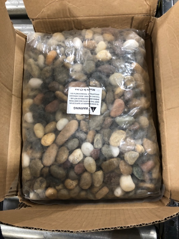 Photo 2 of [18 Pounds] Pebbles Aquarium Gravel River Rock, Natural Polished Decorative Gravel,Garden Ornamental River Pebbles Rocks, Mixed Color Fish Tank Stones?Polished Gravel for Landscaping (Multicolor) 