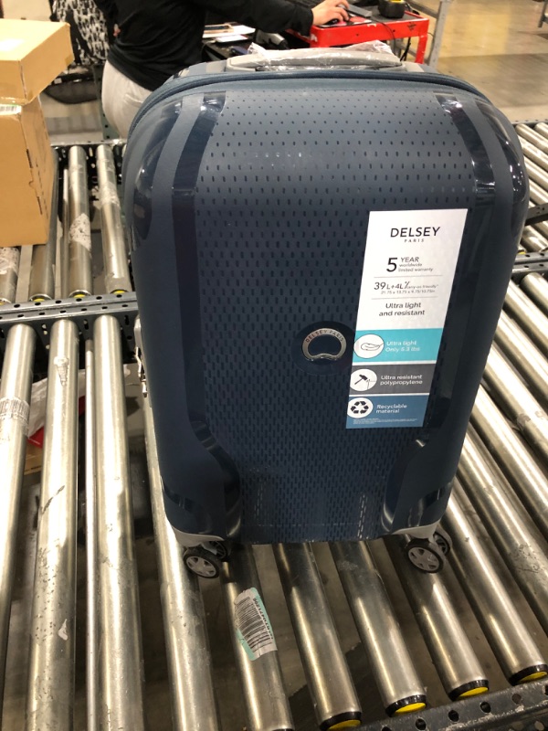 Photo 2 of (SIZE SHOWN IN PHOTOS)***********DELSEY Paris Clavel Hardside Expandable Luggage with Spinner Wheels, Blue Jean, Carry-On Carry-On  BLUE JEAN