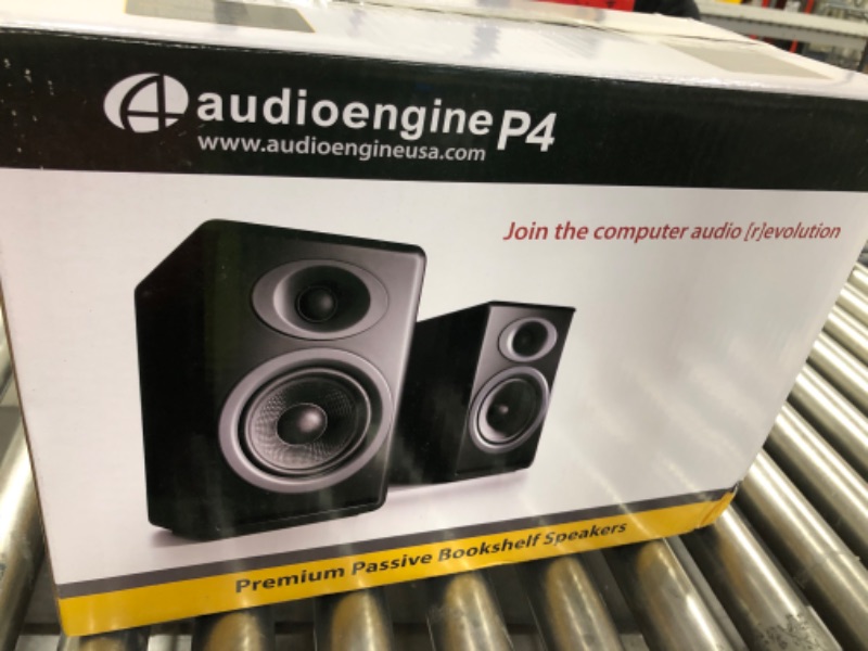 Photo 2 of Audioengine P4 Passive Bookshelf Speakers | Home Stereo High-Performing 2-Way Desktop Speakers (White)